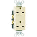 Pass And Seymour Receptacle Duplex SPLEX 15A 250V Side And Back Ivory (26652I)