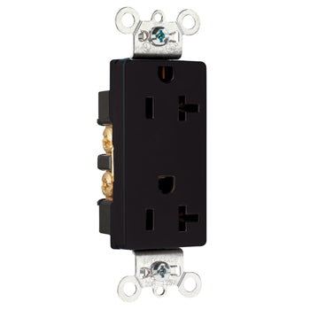 Pass And Seymour Receptacle Duplex SPLEX 20A 125V Side And Back Black (26352BK)