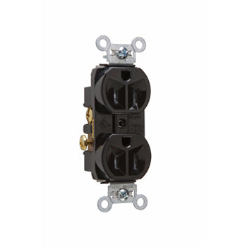 Pass And Seymour Receptacle Duplex Tamper-Resistant Back And Side Wire 15A/125V Black (TR5262BK)