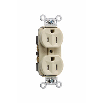 Pass And Seymour Receptacle Duplex Tamper-Resistant Back And Side Wire 15A/125V Ivory (TR5262I)