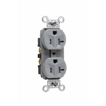 Pass And Seymour Receptacle Duplex Tamper-Resistant Back And Side Wire 20A/125V Gray (TR5362GRY)