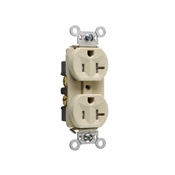 Pass And Seymour Receptacle Duplex Tamper-Resistant Back And Side Wire 20A/125V Ivory (TR5362I)