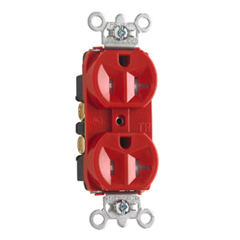 Pass And Seymour Receptacle Duplex Tamper-Resistant Back And Side Wire 20A/125V Red (TR5362RED)