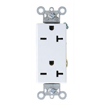 Pass and Seymour 26852W Receptacle Duplex SPLEX 20A 250V Side And Back ...