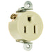 Pass And Seymour Receptacle Single 15A 125V Short Strap Side Wire Ivory (5258I)