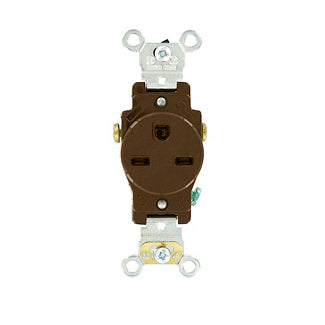 Leviton Single Receptacle Outlet Heavy-Duty Industrial Spec Grade Smooth Face 15 Amp 250V Side Wire NEMA 6-15R 2-P (5651)