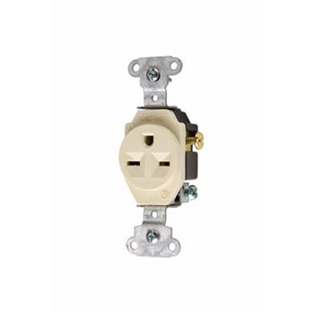 Pass And Seymour Receptacle Single 15A 250V Side Wire Ivory (5651I)