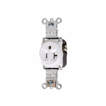 Pass And Seymour Receptacle Single 20A 125V Side And Back Wire White (5361W)