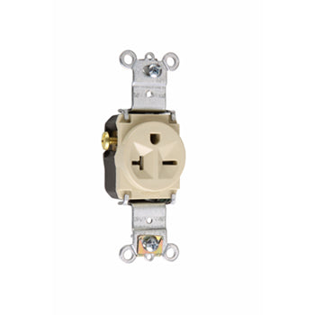 Pass And Seymour Receptacle Single 20A 250V Side And Back Wire Ivory (5871I)