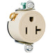 Pass And Seymour Receptacle Single 20A/125V Short Strap Side Wire Ivory (5358I)