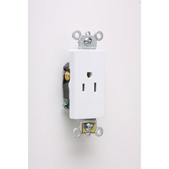 Pass And Seymour Receptacle Single SPLEX 15A 125V Side And Back Wire White (26261W)