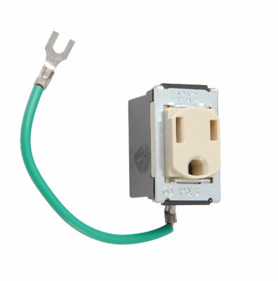Pass And Seymour Receptacle Single 15A 125V Ivory With Lead (1433)