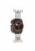 Pass And Seymour Receptacle Single 20A 125V Side And Back Wire Brown (5361)