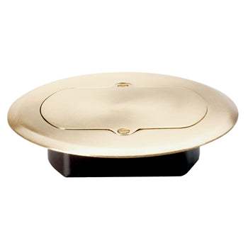 Pass And Seymour Round Brass Floor Box Cover Flush Tamper-Resistant Receptacle (TM1542TRFM)