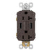 Pass and Seymour Self-Test GFCI Outlet Tamper-Resistant 20A With USB Type AA Brown  (2097TRUSBAA)