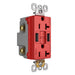 Pass and Seymour Self-Test GFCI Outlet Tamper-Resistant 20A With USB Type AA Red  (2097TRUSBAARED)