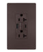Pass and Seymour Self-Test GFCI Outlet Tamper-Resistant 20A With USB Type AC Dark Bronze (2097TRUSBACDBC4)