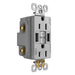 Pass and Seymour Self-Test GFCI Receptacle Tamper-Resistant 15A With USB Type AA Gray  (1597TRUSBAAGRY)