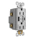 Pass and Seymour Self-Test GFCI Receptacle Tamper-Resistant 15A With USB Type AC Gray  (1597TRUSBACGRY)