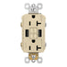 Pass And Seymour Self-Test GFCI Receptacle Tamper-Resistant 20A With USB Type AA Ivory (2097TRUSBAAI)