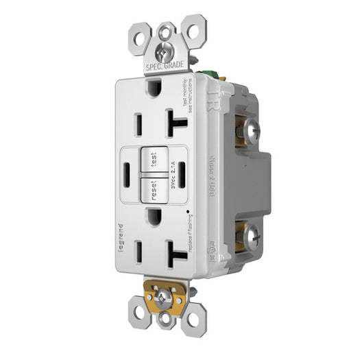 Pass And Seymour Self-Test GFCI Receptacle Tamper-Resistant 20A With USB Type CC White (2097TRUSBCCW)