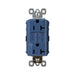 Pass and Seymour Self-Test GFCI Receptacle Tamper-Resistant Dual Controlled Blue  (2097TRCDBL)