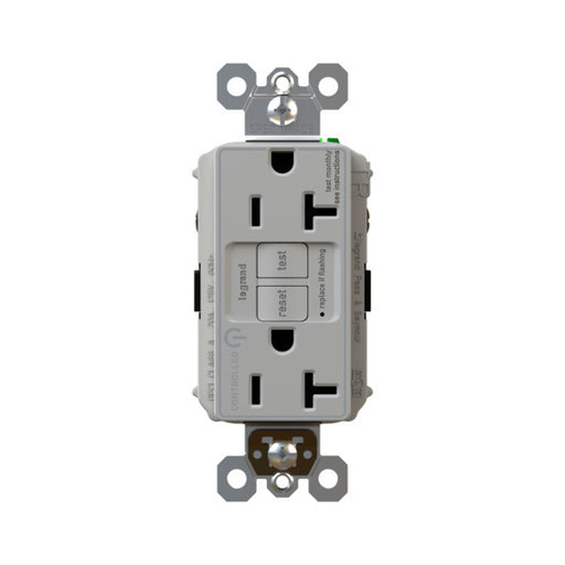 Pass and Seymour Self-Test GFCI Receptacle Tamper-Resistant Dual Controlled Gray  (2097TRCDGRY)