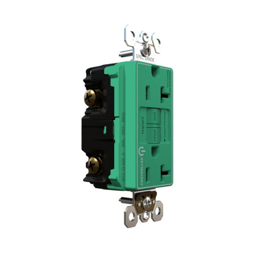 Pass and Seymour Self-Test GFCI Receptacle Tamper-Resistant Dual Controlled Green  (2097TRCDGN)