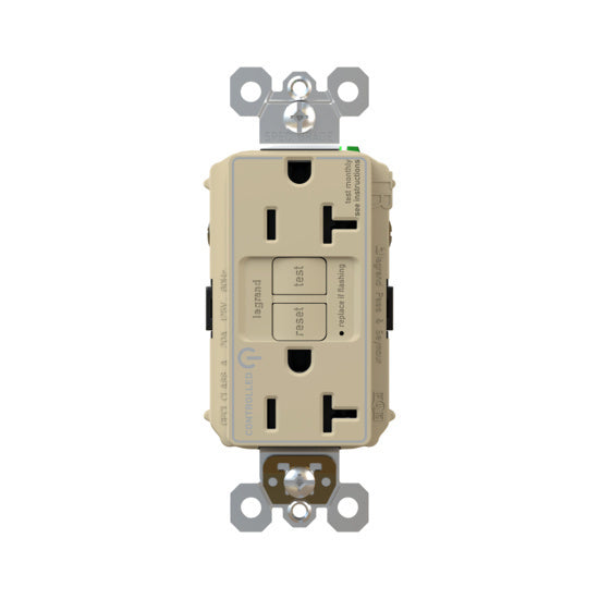 Pass and Seymour Self-Test GFCI Receptacle Tamper-Resistant Dual Controlled Ivory  (2097TRCDI)
