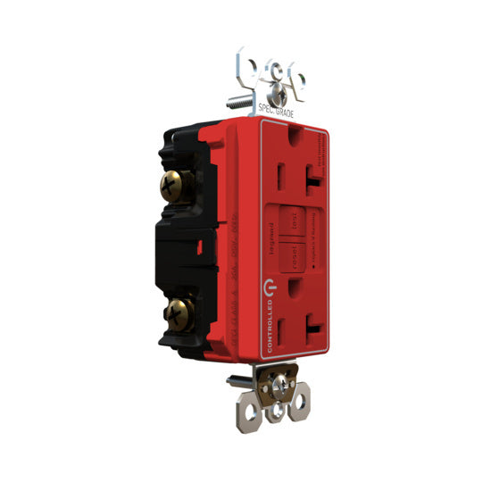 Pass and Seymour Self-Test GFCI Receptacle Tamper-Resistant Dual Controlled Red  (2097TRCDRED)