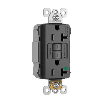 Pass And Seymour Self-Test PlugTail GFCI Receptacle Hospital Grade Tamper-Resistant 20A (PT2097HGTRBK)