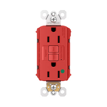 Pass And Seymour Self-Test PlugTail GFCI Receptacle Hospital Grade Tamper-Resistant 15A Re (PT1597HGTRRED)