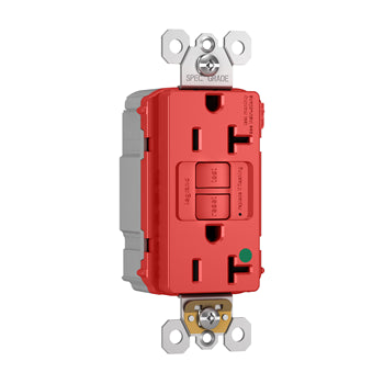 Pass And Seymour Self-Test PlugTail GFCI Receptacle Hospital Grade Tamper-Resistant 20A Red (PT2097HGTRRED)