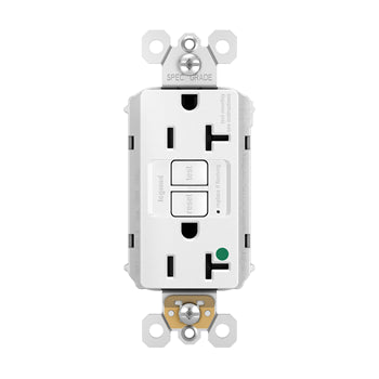 Pass And Seymour Self-Test PlugTail GFCI Receptacle Hospital Grade Tamper-Resistant 20A White (PT2097HGTRW)