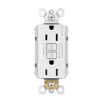 Pass And Seymour Self-Test PlugTail GFCI Receptacle 15A White (PT1597W)