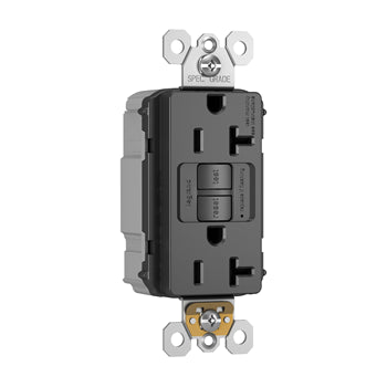 Pass And Seymour Self-Test PlugTail GFCI Receptacle 20A Black (PT2097BK)