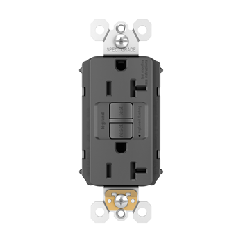 Pass And Seymour Self-Test PlugTail GFCI Receptacle 20A Black (PT2097BK)