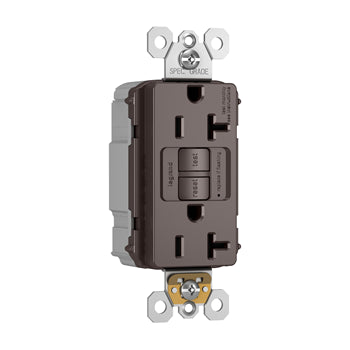 Pass And Seymour Self-Test PlugTail GFCI Receptacle 20A Brown (PT2097)