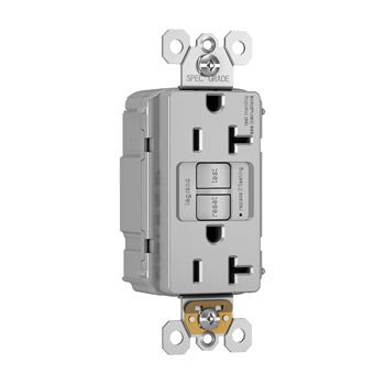 Pass And Seymour Self-Test PlugTail GFCI Receptacle 20A Gray (PT2097GRY)