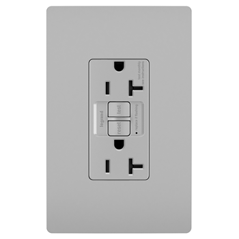 Pass And Seymour Self-Test PlugTail GFCI Receptacle 20A Gray (PT2097GRY)