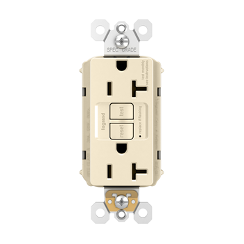 Pass And Seymour Self-Test PlugTail GFCI Receptacle 20A Light Almond (PT2097LA)