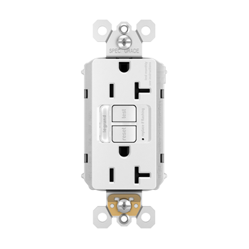 Pass And Seymour Self-Test PlugTail GFCI Receptacle Nightlight Tamper-Resistant 20A White (PT2097NTLTRW)