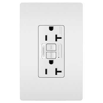 Pass And Seymour Self-Test PlugTail GFCI Receptacle Nightlight Tamper-Resistant 20A White (PT2097NTLTRW)