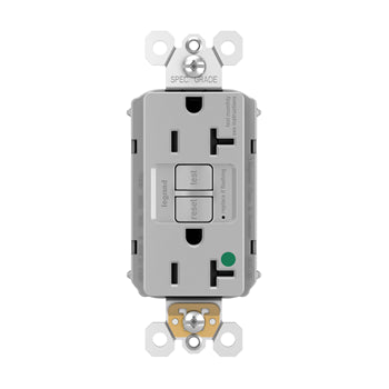 Pass And Seymour Self-Test PlugTail GFCI Hospital Grade Receptacle 20A Gray (PT2097HGGRY)