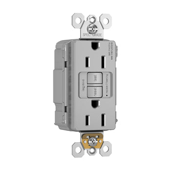 Pass And Seymour Self-Test PlugTail GFCI Receptacle Tamper-Resistant 15A Gray (PT1597TRGRY)