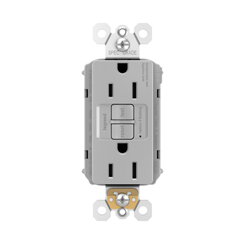 Pass And Seymour Self-Test PlugTail GFCI Receptacle Tamper-Resistant 15A Gray (PT1597TRGRY)