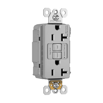 Pass And Seymour Self-Test PlugTail GFCI Receptacle Tamper-Resistant 20A Gray (PT2097TRGRY)