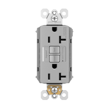 Pass And Seymour Self-Test PlugTail GFCI Receptacle Tamper-Resistant 20A Gray (PT2097TRGRY)