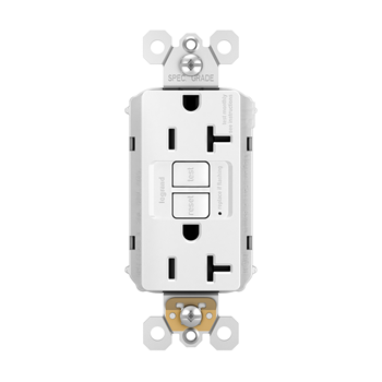 Pass And Seymour Self-Test PlugTail GFCI Receptacle Tamper-Resistant 20A White (PT2097TRW)