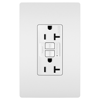 Pass And Seymour Self-Test PlugTail GFCI Receptacle Tamper-Resistant 20A White (PT2097TRW)